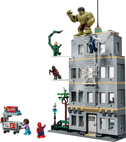 Imagine LEGO MARVEL SPIDERMAN CONFRUNTAREA MEMORABILA DINTRE OMUL PAIANJEN SI HULK 76350