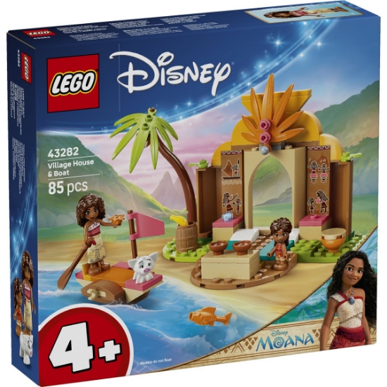 Imagine LEGO DISNEY MOANA CASA TRADITIONALA SI BARCUTA 43282