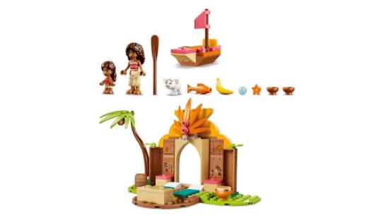Imagine LEGO DISNEY MOANA CASA TRADITIONALA SI BARCUTA 43282