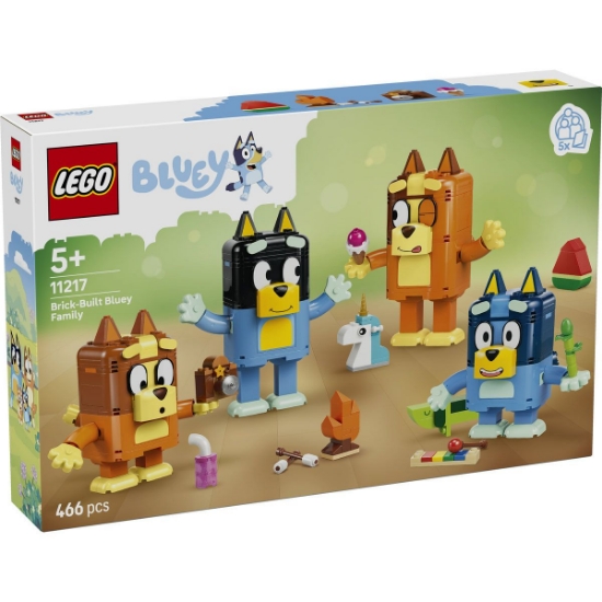 Imagine LEGO BLUEY FAMILIA LUI BLUE DIN CARAMIZI 11217