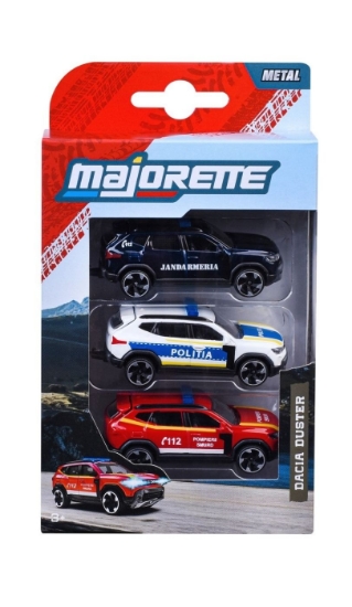 Imagine MAJORETTE SET 3 MASINUTE METALICE DACIA DUSTER 7.5CM