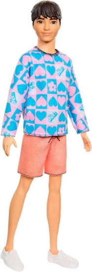 Imagine BARBIE PAPUSA BAIAT FASHIONISTAS CU BLUZA CU INIMIOARE 