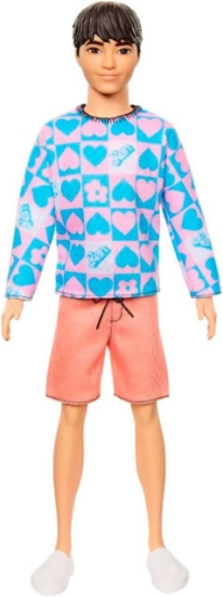 Imagine BARBIE PAPUSA BAIAT FASHIONISTAS CU BLUZA CU INIMIOARE 