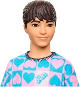 Imagine BARBIE PAPUSA BAIAT FASHIONISTAS CU BLUZA CU INIMIOARE 