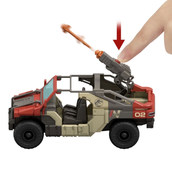 Imagine JURASSIC WORLD REBIRTH SET VEHICUL DE LUPTA LAUNCH N BATTLE CU FIGURINE SI ACCESORII