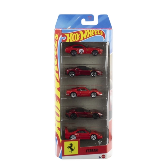 Imagine HOT WHEELS SET 5 MASINUTE METALICE FERRARI