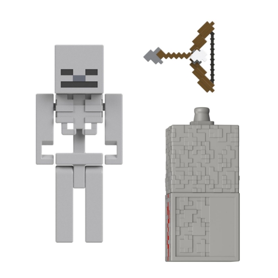 Imagine MINECRAFT CRAFT A BLOCK FIGURINA SKELETON 8CM