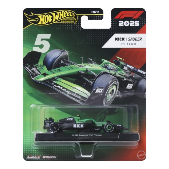 Imagine HOT WHEELS PREMIUM REAL RIDERS FORMULA 1 2024 MASINUTA METALICA KICK SAUBER F1 TEAM NUMARUL 5 SCARA 1 LA 64