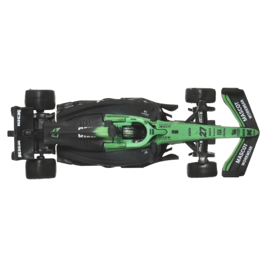Imagine HOT WHEELS PREMIUM REAL RIDERS FORMULA 1 2024 MASINUTA METALICA KICK SAUBER F1 TEAM NUMARUL 27 SCARA 1 LA 64