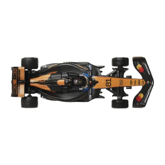 Imagine HOT WHEELS PREMIUM REAL RIDERS FORMULA 1 2024 MASINUTA METALICA MCLAREN FORMULA 1 TEAM NUMARUL 81 SCARA 1 LA 64