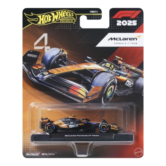 Imagine HOT WHEELS PREMIUM REAL RIDERS FORMULA 1 2024 MASINUTA METALICA MCLAREN FORMULA 1 TEAM SCARA 1 LA 64