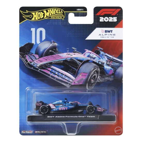 Imagine HOT WHEELS PREMIUM REAL RIDERS FORMULA 1 2024 MASINUTA METALICA BWT ALPINE FORMULA ONE TEAM SCARA 1 LA 64