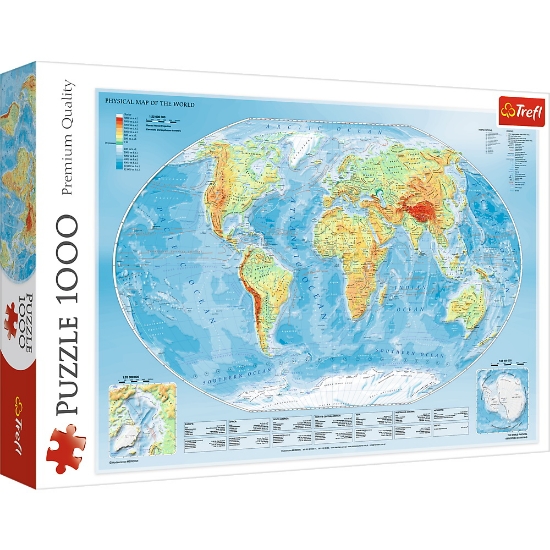 Imagine Puzzle Trefl 1000 – Harta fizică a lumii