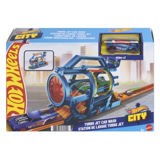 Imagine HOT WHEELS CITY SET DE JOACA SPALATORIE DE MASINI TURBO