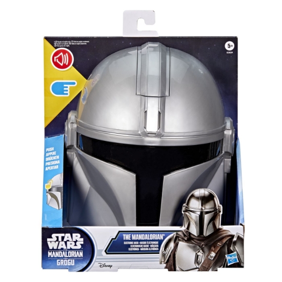 Imagine STAR WARS MANDALORIAN SI GROGU MASCA ELECTRONICA THE MANDALORIAN