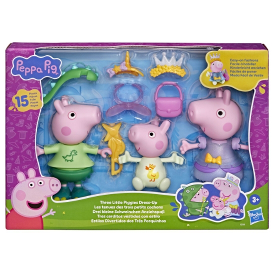 Imagine PEPPA PIG SET 3 PURCELUSI CARE SE IMBRACA CU FIGURINE SI ACCESORII