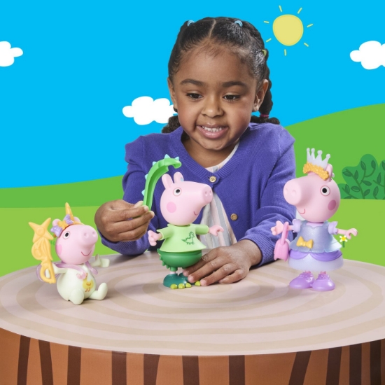Imagine PEPPA PIG SET 3 PURCELUSI CARE SE IMBRACA CU FIGURINE SI ACCESORII