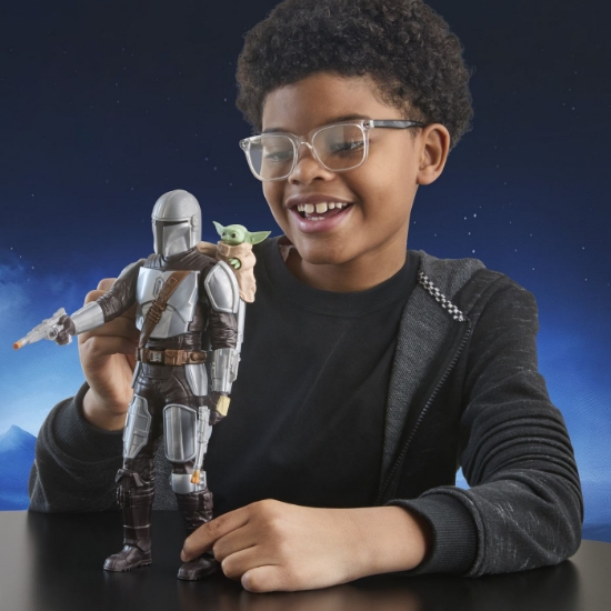 Imagine STAR WARS MANDALORIAN SI GROGU SET VANATORUL DE RECOMPENSE FIGURINA CU SUNETE 