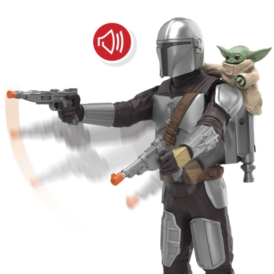 Imagine STAR WARS MANDALORIAN SI GROGU SET VANATORUL DE RECOMPENSE FIGURINA CU SUNETE 