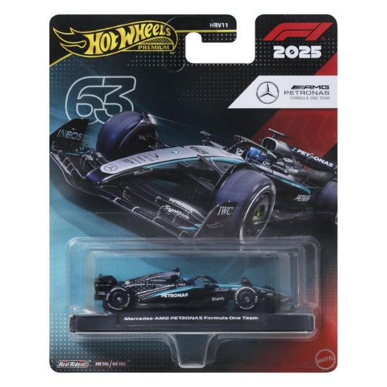 Imagine HOT WHEELS PREMIUM REAL RIDERS FORMULA 1 2024 MASINUTA METALICA MERCEDES AMG PETRONAS FORMULA ONE TEAM SCARA 1 LA 64