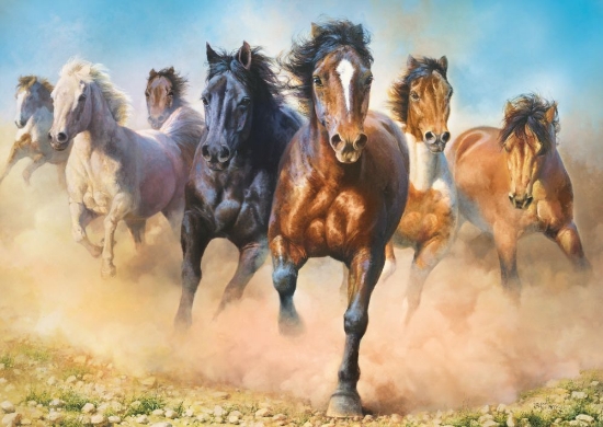 Imagine PUZZLE TREFL 2000 HERGHELIE DE CAI GALOPAND