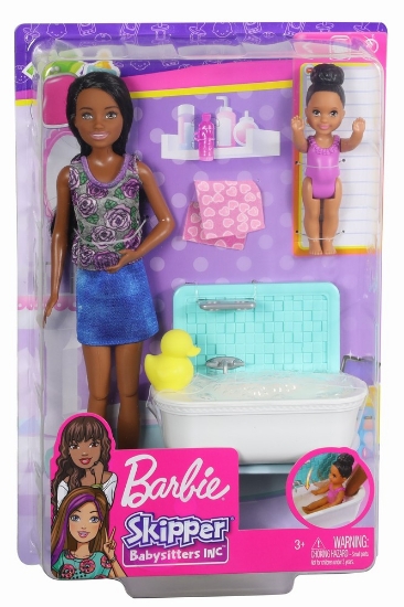 Imagine PAPUSA BARBIE MAMICA BRUNETA CU BEBELUS