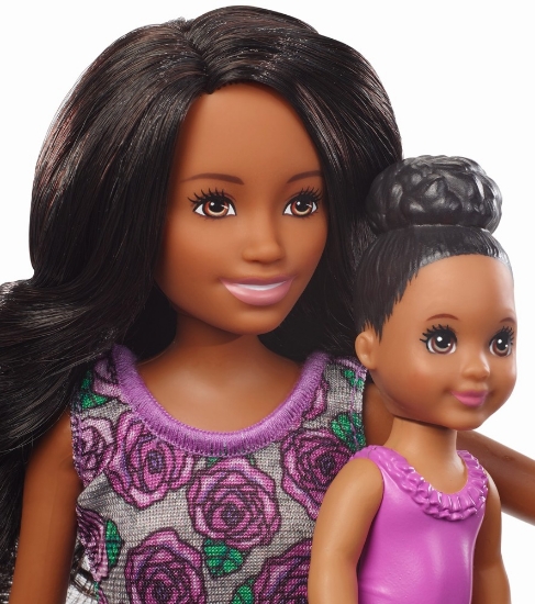 Imagine PAPUSA BARBIE MAMICA BRUNETA CU BEBELUS