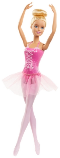 Imagine PAPUSA BARBIE BALERINA BLONDA CU COSTUM ROZ