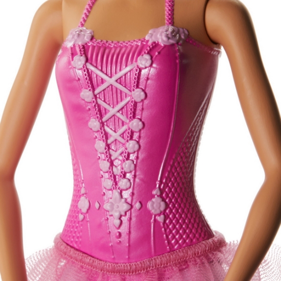 Imagine PAPUSA BARBIE BALERINA BLONDA CU COSTUM ROZ