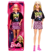 Imagine PAPUSA BARBIE FASHIONISTA BLONDA CU TINUTA DE VARA ROCK