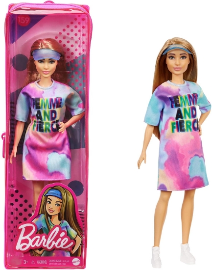 Imagine PAPUSA BARBIE FASHIONISTA CU PARUL BLOND SI ROCHITA SPORT