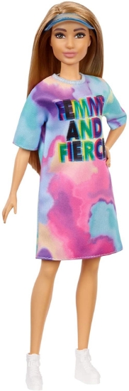 Imagine PAPUSA BARBIE FASHIONISTA CU PARUL BLOND SI ROCHITA SPORT