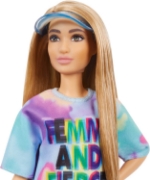 Imagine PAPUSA BARBIE FASHIONISTA CU PARUL BLOND SI ROCHITA SPORT
