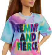 Imagine PAPUSA BARBIE FASHIONISTA CU PARUL BLOND SI ROCHITA SPORT
