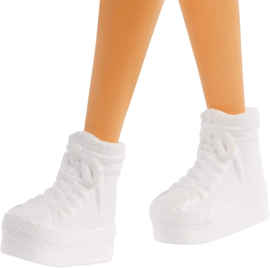 Imagine PAPUSA BARBIE FASHIONISTA CU PARUL BLOND SI ROCHITA SPORT
