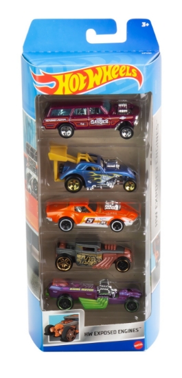 Imagine SET 5 MASINI HOT WHEELS EXPOSED ENGINES