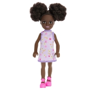 Imagine BARBIE PAPUSA CHELSEA CREOLA CU PAR AFRO SI ROCHITA MOV