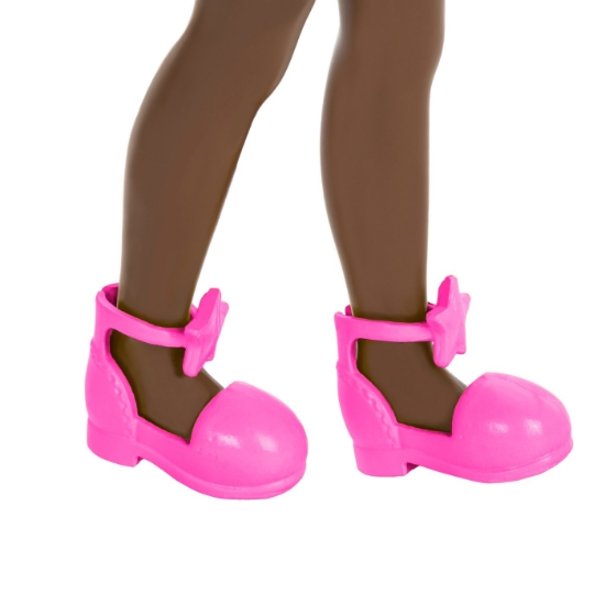 Imagine BARBIE PAPUSA CHELSEA CREOLA CU PAR AFRO SI ROCHITA MOV