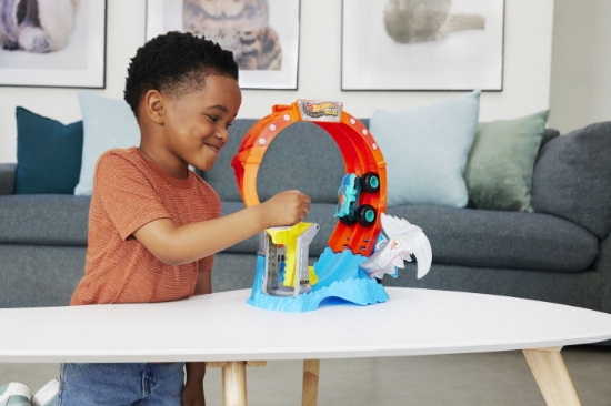 Imagine HOT WHEELS MONSTER TRUCKS PISTA SPIRALA IZBIREA RECHINULUI CU 1 MASINUTA MEGA WREX INCLUSA 