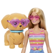Imagine BARBIE PETS SET PAPUSA BARBIE CU PATINE CU ROTILE CATEL SI ACCESORII