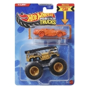 Imagine HOT WHEELS MONSTER TRUCK SI MASINUTA METALICA 5 ALARM AURIU