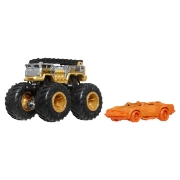 Imagine HOT WHEELS MONSTER TRUCK SI MASINUTA METALICA 5 ALARM AURIU