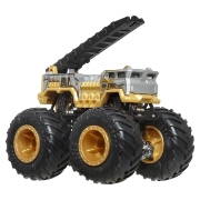 Imagine HOT WHEELS MONSTER TRUCK SI MASINUTA METALICA 5 ALARM AURIU