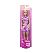Imagine PAPUSA BARBIE BLONDA CU ROCHIE MULTICOLORA