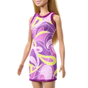 Imagine PAPUSA BARBIE BLONDA CU ROCHIE MULTICOLORA