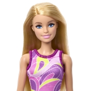 Imagine PAPUSA BARBIE BLONDA CU ROCHIE MULTICOLORA