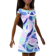 Imagine PAPUSA BARBIE BRUNETA CU ROCHIE MULTICOLORA