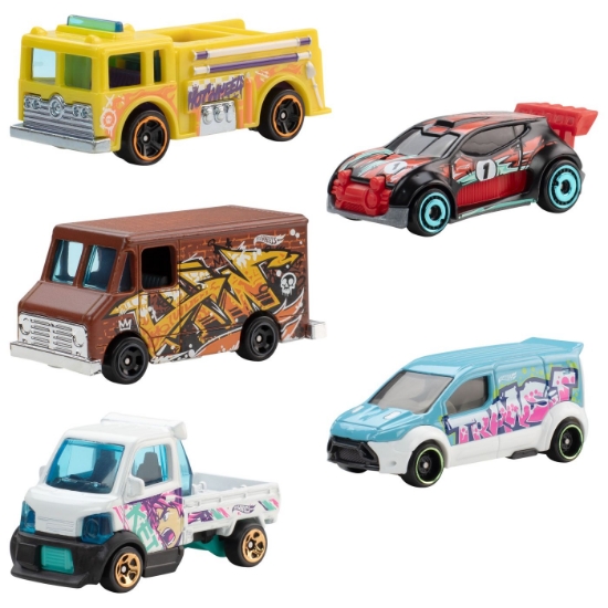 Imagine SET 5 MASINI HOT WHEELS METRO SKETCH