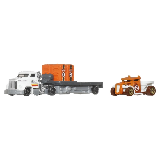 Imagine SET CAMION SI MASINA HOT WHEELS SUPER RIGS HEAVY DOODY DUMPER