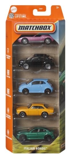 Imagine MATCHBOX SET 5 MASINUTE METALICE ITALIAN ROADS SCARA 1 LA 64 